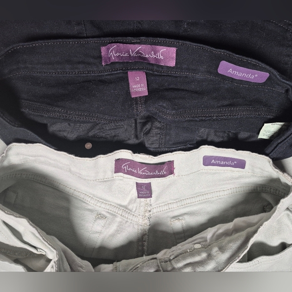 GUC Gloria Vanderbilt Sz 12 Amanda Jeans Mint Green And Black - Picture 6 of 6